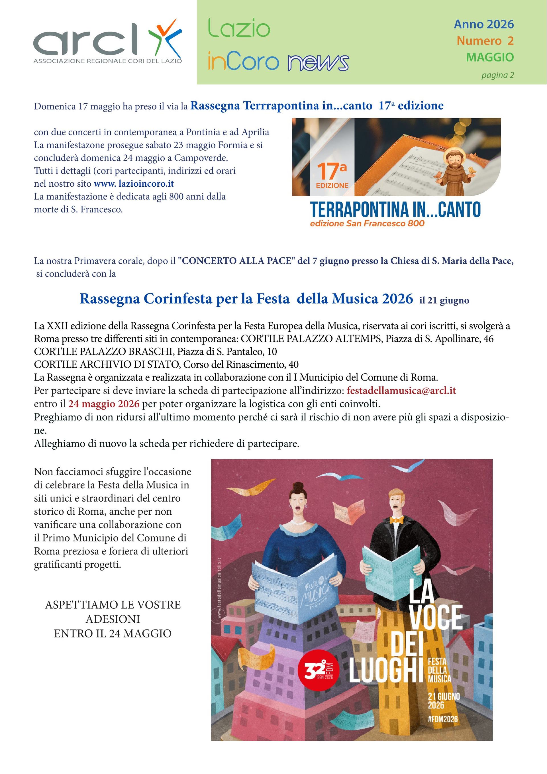 Lazioincoro News n. 2 -18 mag 2026-2